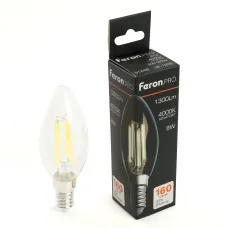 Лампа светодиодная, 1300LM 8W 175-265V E14 4000K C35 прозрачная, LB-1208