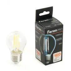 Лампа светодиодная, 1000LM 6W 175-265V E27 6400K G45 прозрачная, LB-1706