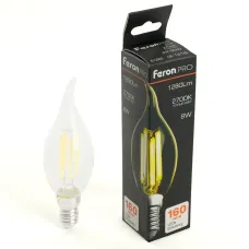 Лампа светодиодная, 1280LM 8W 175-265V E14 2700K C35T прозрачная, LB-1218