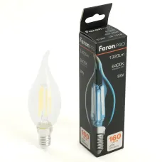 Лампа светодиодная, 1320LM 8W 175-265V E14 6400K C35T прозрачная, LB-1218
