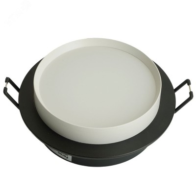 Светильник потолочный встраиваемый, 15W 230V GX53, черный + белый, круг, без лампы, DL507