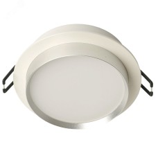 Светильник потолочный встраиваемый, 15W 230V GX53, белый + серебро, круг, без лампы, DL507