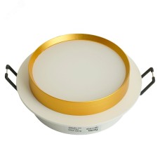 Светильник потолочный встраиваемый, 15W 230V GX53, белый + золото, круг, без лампы, DL507