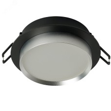 Светильник потолочный встраиваемый, 15W 230V GX53, черный + серебро, круг, без лампы, DL507