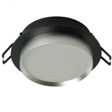 Светильник потолочный встраиваемый, 15W 230V GX53, черный + серебро, круг, без лампы, DL507