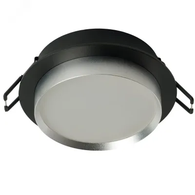 Светильник потолочный встраиваемый, 15W 230V GX53, черный + серебро, круг, без лампы, DL507