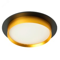 Светильник потолочный встраиваемый, 15W 230V GX53, черный + золото, круг, без лампы, DL507