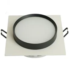 Светильник потолочный встраиваемый, 15W 230V GX53, белый + черный, квадрат, без лампы, DL506