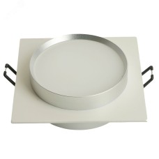 Светильник потолочный встраиваемый, 15W 230V GX53, белый + серебро, квадрат, без лампы, DL506