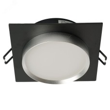 Светильник потолочный встраиваемый, 15W 230V GX53, черный + серебро, квадрат, без лампы, DL506