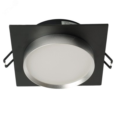 Светильник потолочный встраиваемый, 15W 230V GX53, черный + серебро, квадрат, без лампы, DL506