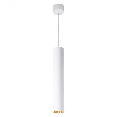 Светильник потолочный на подвесе MR11 35W, 230V, белый + золото, D40*H250 ML1018