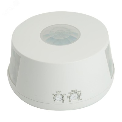 Датчик движения и освещенности 2000W 30m  360°(верт.) белый SEN19