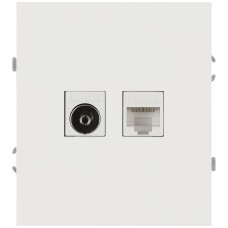 Розетка скрытого монтажа в рамку комбинированная RJ45+TV белый 16-3110-01 Arktik