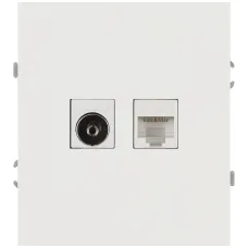 Розетка скрытого монтажа в рамку комбинированная RJ45+TV белый 16-3110-01 Arktik