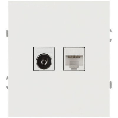 Розетка скрытого монтажа в рамку комбинированная RJ45+TV белый 16-3110-01 Arktik