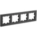 BRITE Рамка 4 поста РУ-4-2-Бр стекло черный матовый IEK BRITE Рамка 4 поста РУ-4-2-Бр стекло черный матовый IEK