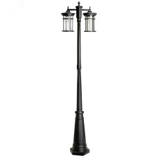 Светильник садово-парковый, 2*60W 230V E27 IP44 черный, PL768