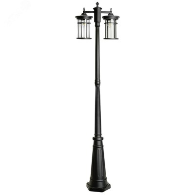 Светильник садово-парковый, 2*60W 230V E27 IP44 черный, PL768