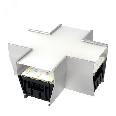 Светильник коннектор 6W 660Lm 3000К-4000К-6400K, X-образный, с ручным переключением режимов, серебро, 160*160*70мм возмож. соедин. в линию,AL4036X серия RetailRay