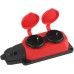 Колодка ЭРА K-2e-RED-IP44 каучуковая с заземлением 2 розетки 16A IP44 красная