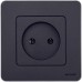 Розетка 1-местная без заземления без защитных шторок 16А антрацит INSPIRIA