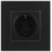 14-2102-05 ЭРА Розетка 2P+E Schuko со шторками, 16A-250В, IP20, Эра Elegance, антрацит (10/100/1400)