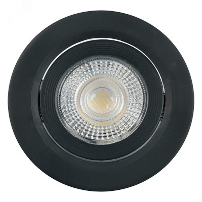 "Светильник встраиваемый светодиодный 7W, 4000K, 560Lm, черный, ""круг"", AL540"