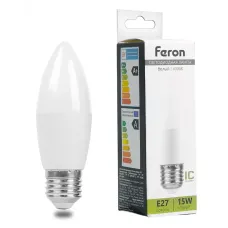 Лампа светодиодная, (15W) 230V E27 4000K С37, LB-980