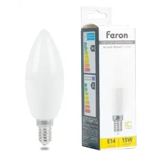 Лампа светодиодная, (15W) 230V E14 2700K С37, LB-980