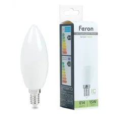 Лампа светодиодная, (15W) 230V E14 4000K С37, LB-980