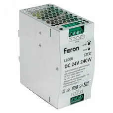 LB008 Трансформатор электронный на DIN-рейку 240W 24V 63*125.5*113мм IP20