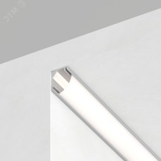 "Профиль алюминиевый ""угловой круглый 7.9*7.9мм"", серебро, CAB240 с матовым экраном, 2 заглушками, 4 крепежами в комплекте FERON"