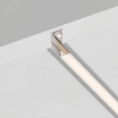 CAB242 Профиль встраиваемый 9х12мм, алюминиевый , серебро, 2м (в компл 2 загл.,4 крепежа)