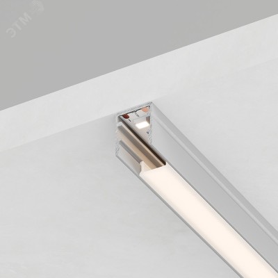 CAB243 Профиль накладной 10х10мм, алюминиевый , серебро, 2м( в комплекте 2 заглушки, 4 крепежа)