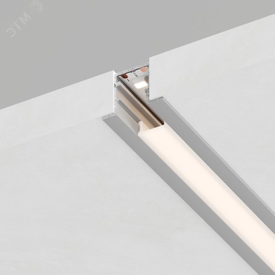 CAB244 Профиль встраиваемый 10х17мм, алюминиевый, серебро, 2м (в компл 2 загл.,4 крепежа)