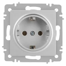 Розетка Intro Accent 6-202-03 2P+E Schuko, 16А-250В, IP20, СУ, алюминий