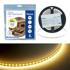 Лента светодиодная 120SMD(2835)/м 11Вт/м 24V 5000*5*1.5мм 3000K