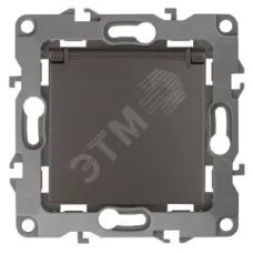 12-2103-13 ЭРА Розетка 2P+E Schuko со шторками с крышкой, 16A-250В, IP20, Эра12, бронза (10/100/2800