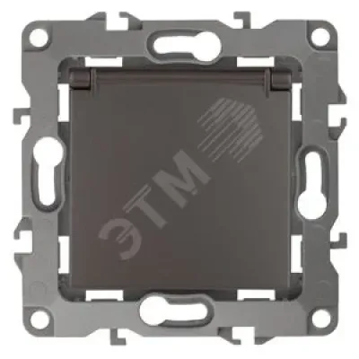12-2103-13 ЭРА Розетка 2P+E Schuko со шторками с крышкой, 16A-250В, IP20, Эра12, бронза (10/100/2800