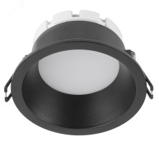 Светильник потолочный встраиваемый, 15W 230V GX53, черный, круг, без лампы, DL512
