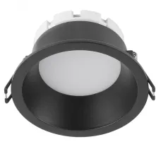 Светильник потолочный встраиваемый, 15W 230V GX53, черный, круг, без лампы, DL512
