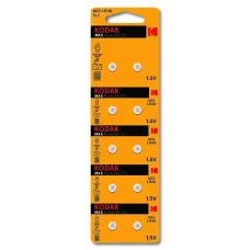 Батарейки Kodak AG5 (393) LR754, LR48 [KAG5-10] MAX Button Cell (100/1000/80000)