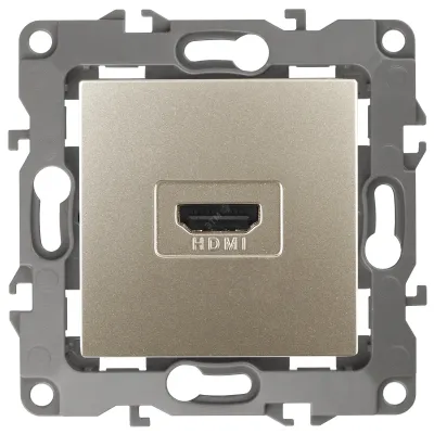 12-3114-04 ЭРА Розетка HDMI, IP20, Эра12, шампань (10/100/3200)