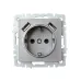BRITE Розетка с заземлением с защитными шторками 16А с USB A+A 2,1А РЮш10-1-БрС сталь