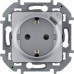 Розетка 1-местная с заземлением с защитными шторками 16А с USB C 5В безвинтовое крепление алюминий INSPIRIA Розетка 1-местная с заземлением с защитными шторками 16А с USB C 5В безвинтовое крепление алюминий INSPIRIA