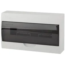 Корпус пластиковый навесной ЭРА SIMPLE ЩРН-П-18 IP41 без шин прозрачная крышка белый