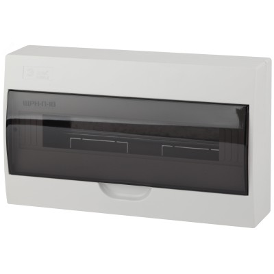 Корпус пластиковый навесной ЭРА SIMPLE ЩРН-П-18 IP41 без шин прозрачная крышка белый