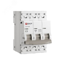 Автоматический выключатель 3P 3А (C) 6кА ВА 47-63N EKF PROxima