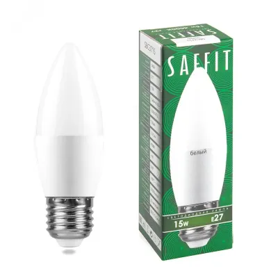 Лампа светодиодная, 15W 230V E27 4000K C37, SBC3715